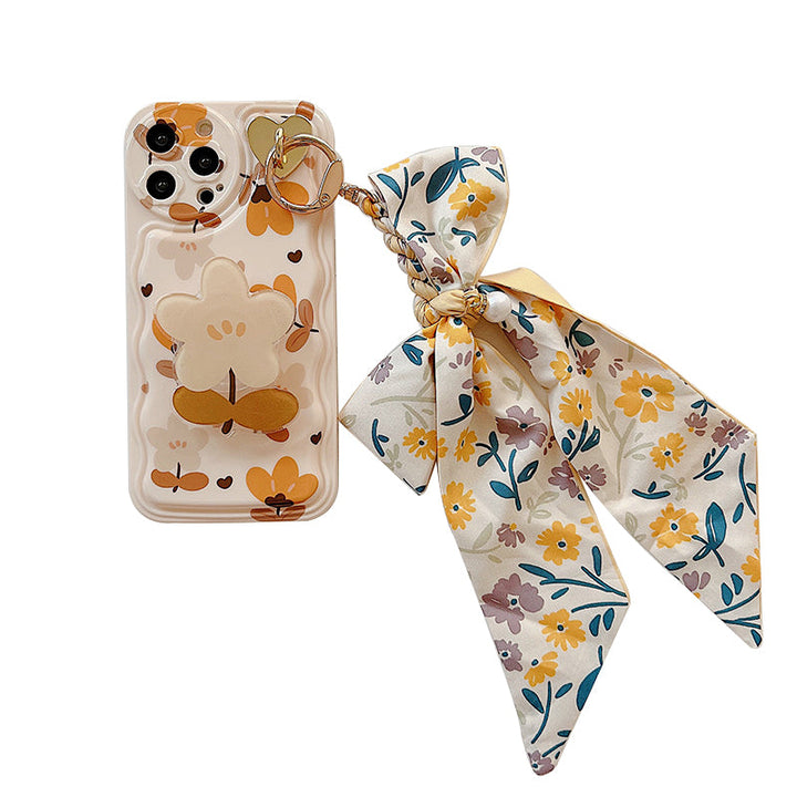 Autumn Leaves And Flowers With Bow Silk Scarf Phone Cases: A Perfect Blend of Style and Protection